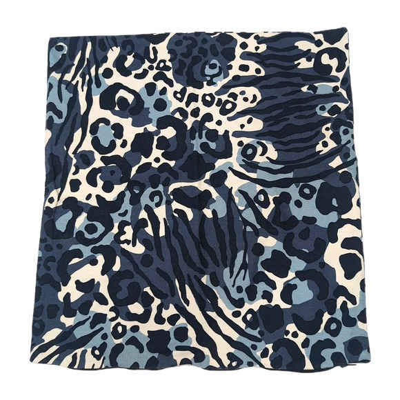 Ikea Kaphyacint Cotton Pillow Cover Indigo Navy Blue White Square No Insert - Picture 3 of 9